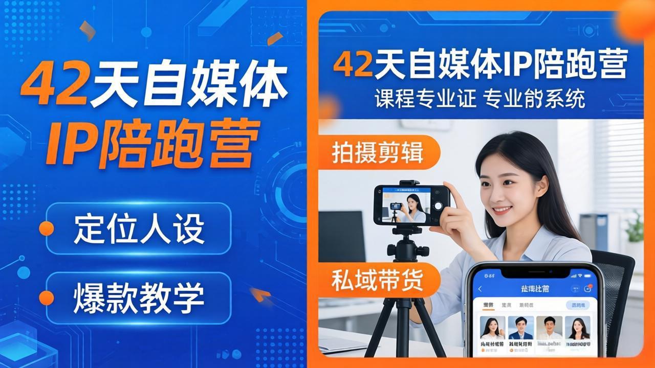 42天自媒体IP陪跑营-26年4月19更新：定位人设爆款全教学，拍摄剪辑私域带货一站式落地-孔明聊项目