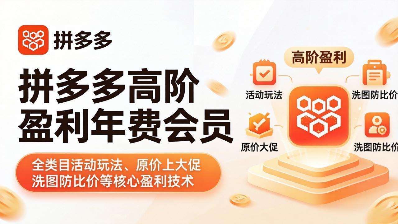 拼多多高阶盈利年费会员(更新4月19-孔明聊项目