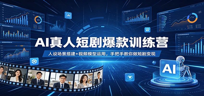 AI真人短剧爆款训练营：人设场景搭建+视频模型运用，手把手教你做短剧变现-孔明聊项目