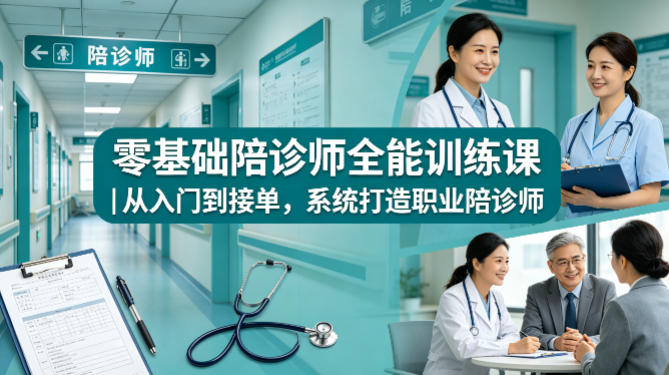 零基础陪诊师全能训练课｜从入门到接单，系统打造职业陪诊师-孔明聊项目