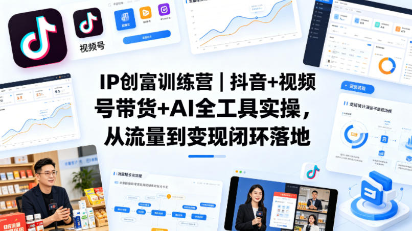 IP创富训练营｜抖音+视频号带货+AI全工具实操，从流量到变现闭环落地-孔明聊项目