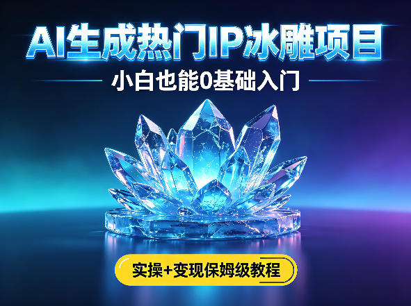AI生成热门ip冰雕项目，小白也能0基础入门，实操+变现保姆级教程-孔明聊项目