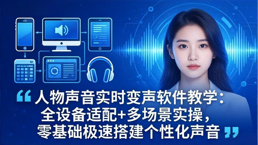 人物声音实时变声软件教学：全设备适配+多场景实操，零基础极速搭建个性化声音-孔明聊项目