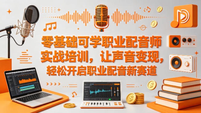 零基础可学职业配音师实战培训，让声音变现，轻松开启职业配音新赛道-孔明聊项目
