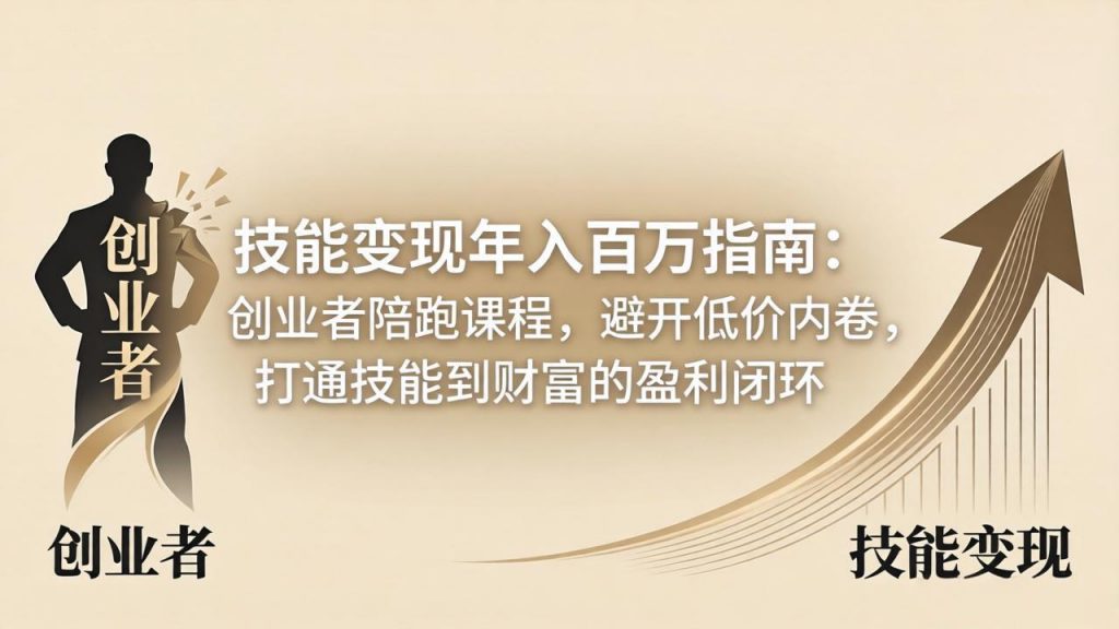 技能变现年入百万指南：创业者陪跑课程，避开低价内卷，打通技能到财富的盈利闭环-孔明聊项目