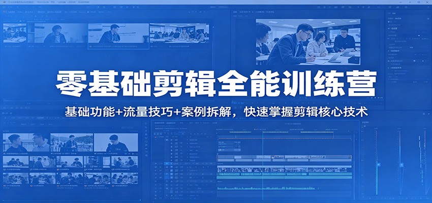零基础剪辑全能训练营：基础功能+流量技巧+案例拆解，快速掌握剪辑核心技术-孔明聊项目