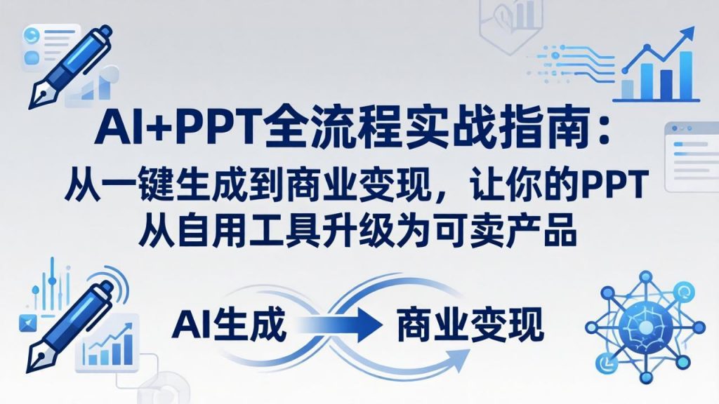 AI+PPT全流程实战指南-更新4月21：从一键生成到商业变现，让你的PPT从自用工具升级为可卖产品-孔明聊项目