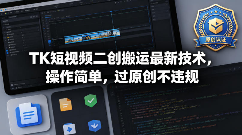 TK短视频二创搬运最新技术，操作简单，过原创不违规-孔明聊项目