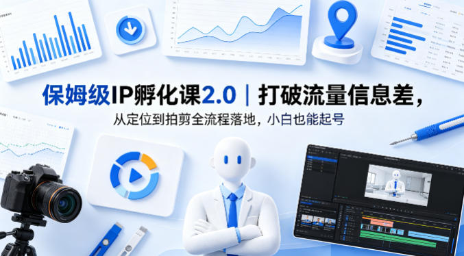 保姆级IP孵化课2.0｜打破流量信息差，从定位到拍剪全流程落地，小白也能起号-孔明聊项目