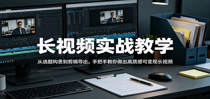 长视频实战教学，从选题构思到剪辑导出，手把手教你做出高质感可变现长视频-孔明聊项目