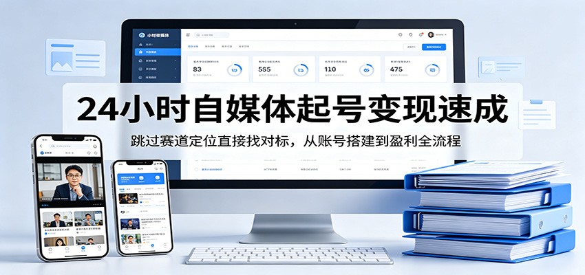 24小时自媒体起号变现速成，跳过赛道定位直接找对标，从账号搭建到盈利全流程-孔明聊项目