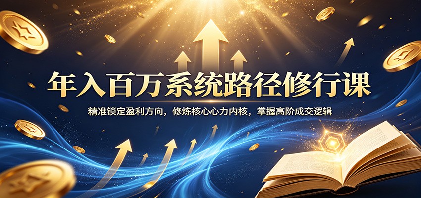 年入百万系统路径修行课：精准锁定盈利方向，修炼核心心力内核，掌握高阶成交逻辑-孔明聊项目