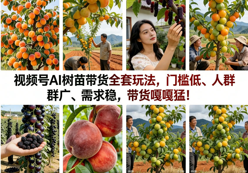 视频号AI树苗带货全套玩法，门槛低、人群广、需求稳，带货嘎嘎猛！(更新0426)-孔明聊项目