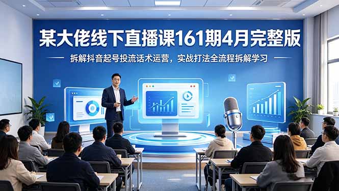 某大佬线下直播课161期4月完整版，拆解抖音起号投流话术运营，实战打法全流程拆解学习-孔明聊项目