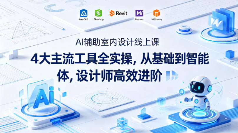AI辅助室内设计线上课｜4大主流工具全实操，从基础到智能体，设计师高效进阶-孔明聊项目