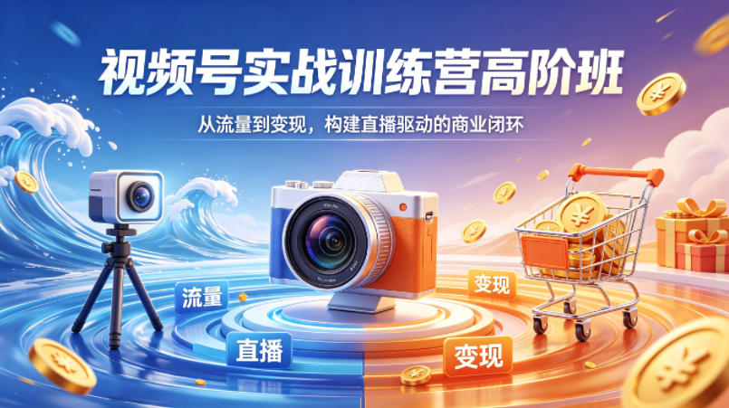 视频号实战训练营高阶班，从流量到变现，构建直播驱动的商业闭环(26年4月)-孔明聊项目
