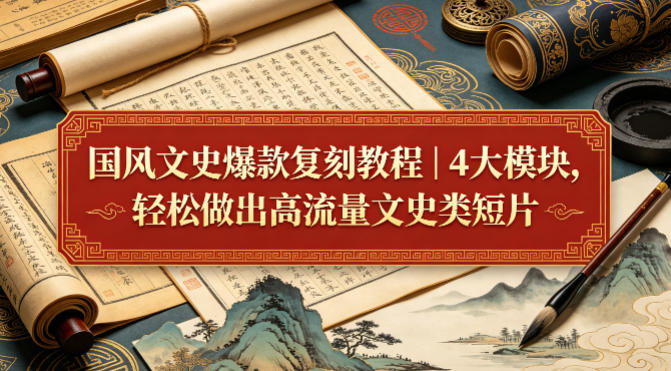 国风文史爆款复刻教程｜4大模块，轻松做出高流量文史类短片-孔明聊项目