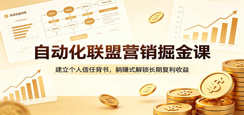 自动化联盟营销掘金课：建立个人信任背书，躺赚式解锁长期复利收益-孔明聊项目