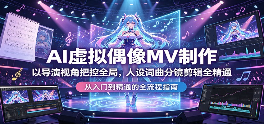AI虚拟偶像MV制作：以导演视角把控全局，人设词曲分镜剪辑全精通-孔明聊项目