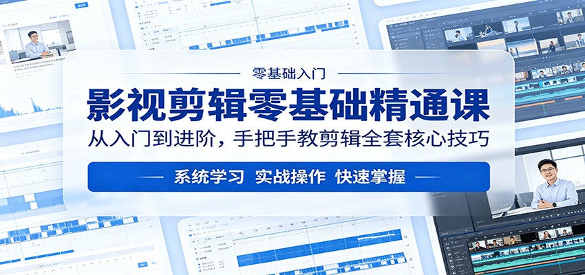 影视剪辑零基础精通课：从入门到进阶，手把手教剪辑全套核心技巧-孔明聊项目