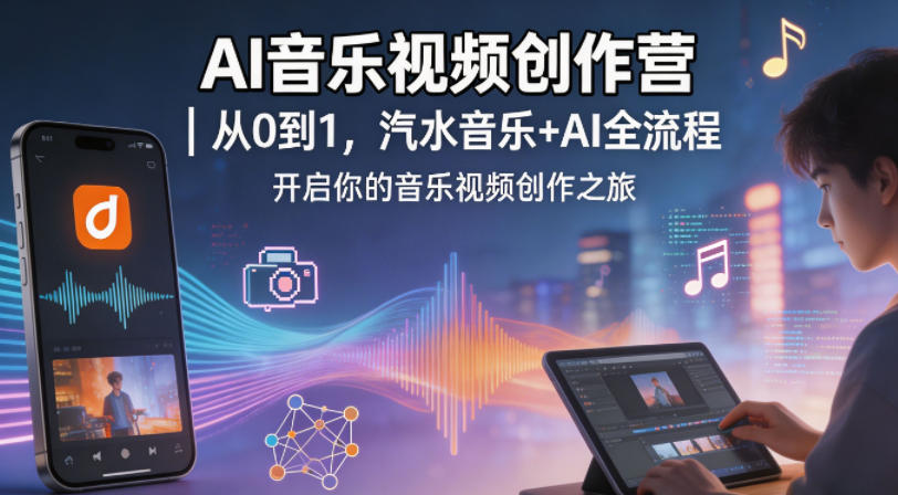 AI音乐视频创作营｜从0到1，汽水音乐+AI全流程，开启你的音乐视频创作之旅-孔明聊项目