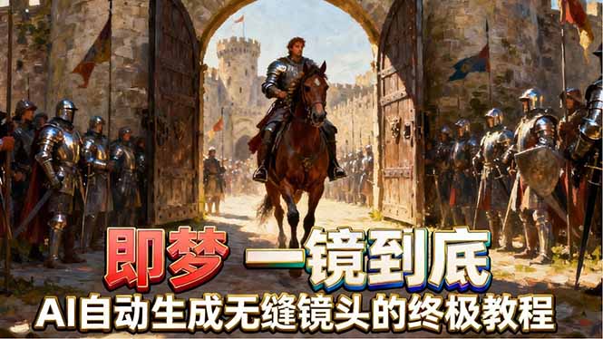 即梦AI一镜到底终极教程，智能补帧+运镜技巧，AI自动生成无缝丝滑长镜头高效出片-孔明聊项目