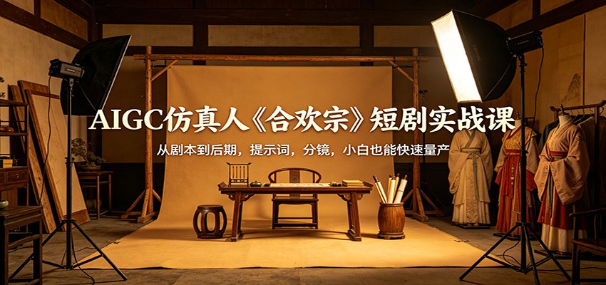 AIGC仿真人《合欢宗》短剧实战课：从剧本到后期，提示词，分镜，小白也能快速量产-孔明聊项目