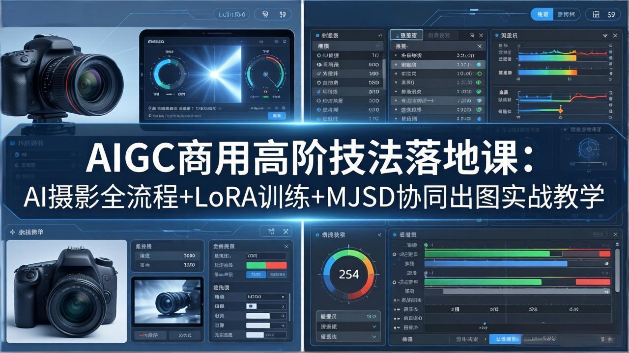 AIGC商用高阶技法落地课：AI摄影全流程+LoRA训练+MJSD协同出图实战教学-孔明聊项目