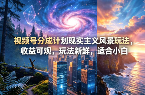 视频号分成计划现实主义风景玩法，收益可观，玩法新鲜，适合小白-孔明聊项目