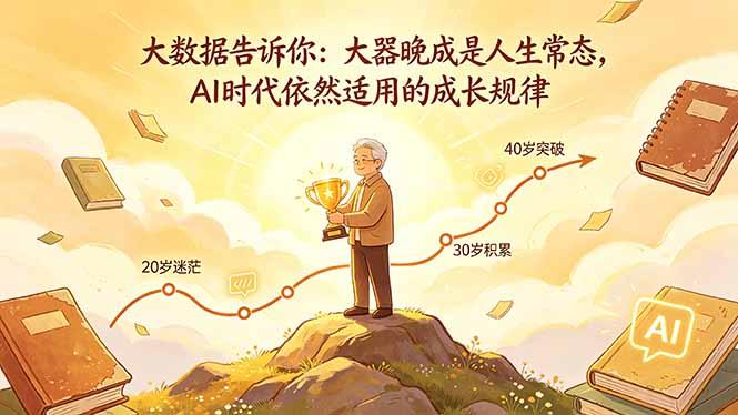 付费文章：大数据告诉你：大器晚成是人生常态，AI 时代依然适用的成长规律-孔明聊项目