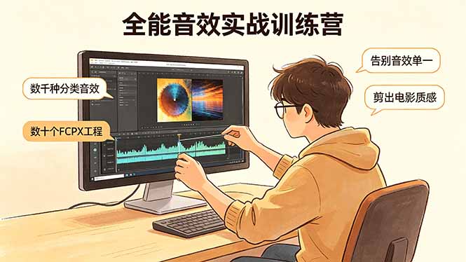 全能音效实战训练营：数千种分类音效+数十个FCPX工程，告别音效单一，剪出电影质感-孔明聊项目