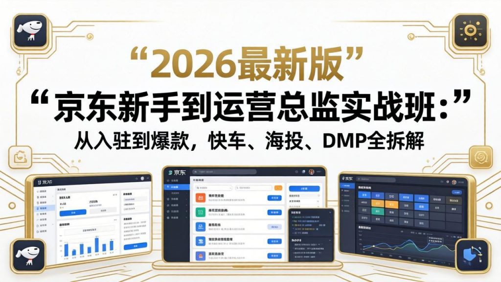 京东新手到运营总监实战班：从入驻到爆款，快车、海投、DMP全拆解，2026最新版-孔明聊项目