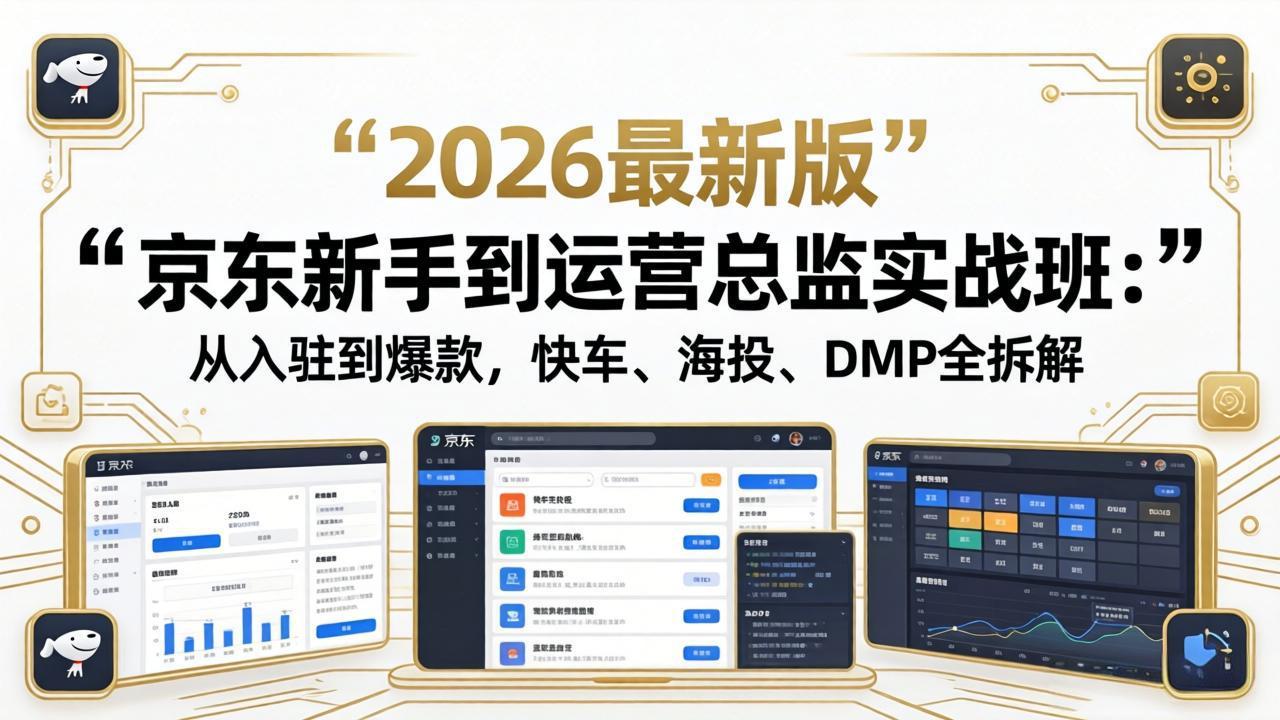 京东新手到运营总监实战班：从入驻到爆款，快车、海投、DMP全拆解，2026最新版-孔明聊项目