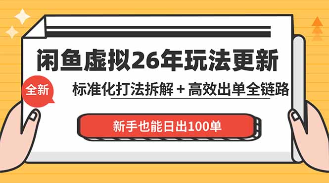 闲鱼虚拟从0到1系统化运营课程：标准化打法拆解 + 高效出单全链路教学，新手也能日出100单-孔明聊项目