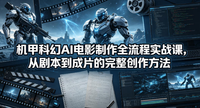 机甲科幻AI电影制作全流程实战课，从剧本到成片的完整创作方法-孔明聊项目