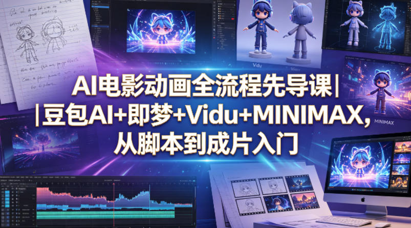 AI电影动画全流程先导课｜豆包AI+即梦+Vidu+MINIMAX，从脚本到成片入门-孔明聊项目