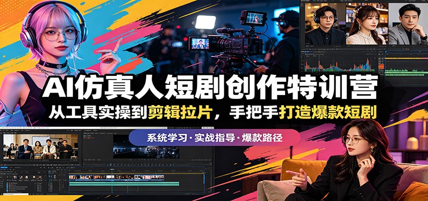 AI仿真人短剧创作特训营：从工具实操到剪辑拉片，手把手打造爆款短剧-孔明聊项目