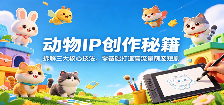 动物IP创作秘籍：拆解三大核心技法，零基础打造高流量萌宠短剧-孔明聊项目