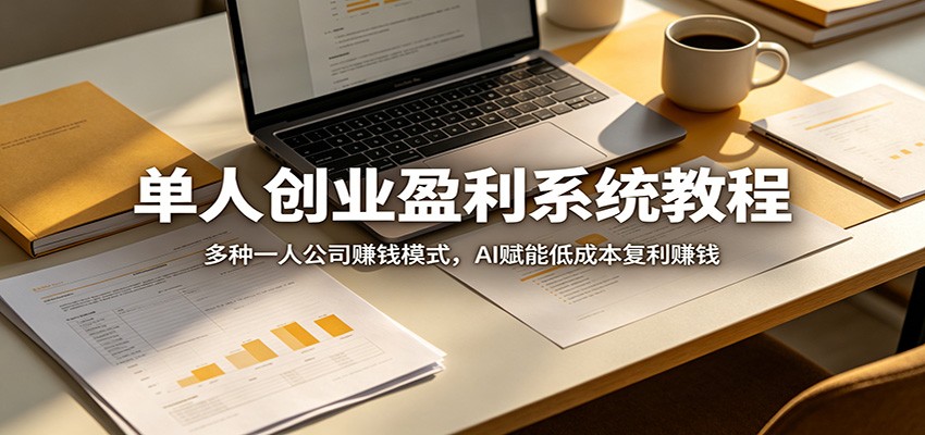 单人创业盈利系统教程：多种一人公司赚钱模式，AI赋能低成本复利赚钱-孔明聊项目