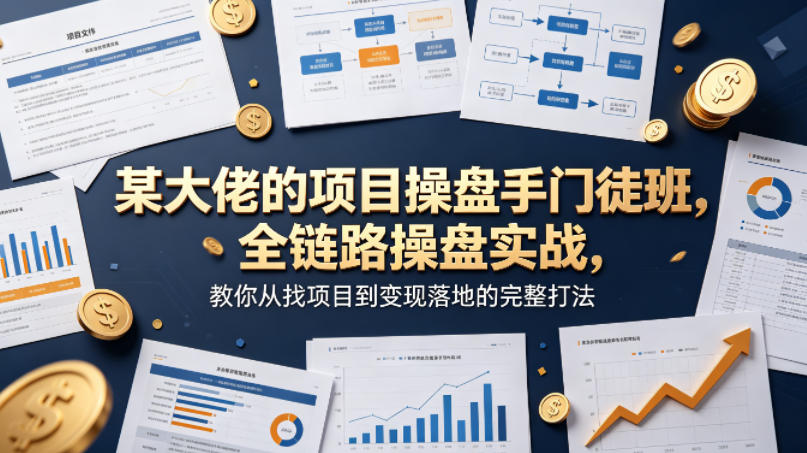 某大佬的项目操盘手门徒班，全链路操盘实战，教你从找项目到变现落地的完整打法-孔明聊项目