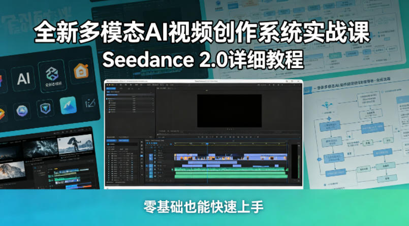 全新多模态AI视频创作系统实战课，Seedance 2.0详细教程，零基础也能快速上手-孔明聊项目