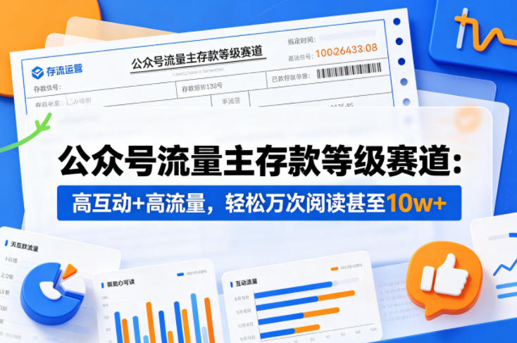 公众号流量主之存款等级赛道，高互动+高流量，轻松达到万次阅读，甚至10w+-孔明聊项目