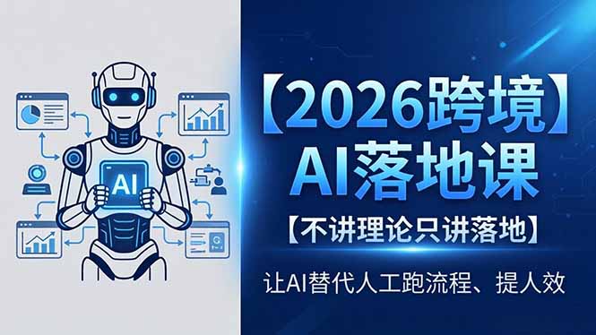 2026跨境AI落地课，不讲理论只讲落地，让AI替代人工跑流程、提人效-孔明聊项目
