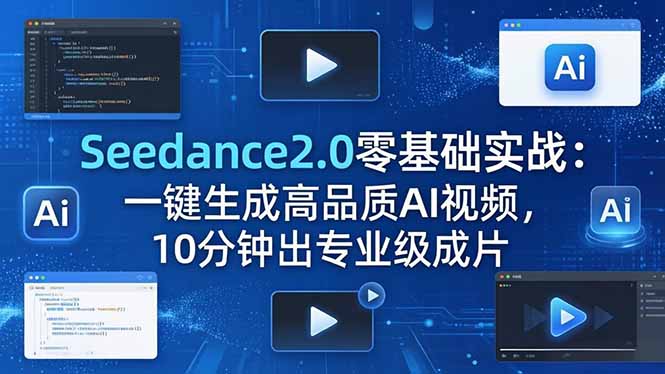 Seedance2.0零基础实战：一键生成高品质AI视频，10分钟出专业级成片-孔明聊项目