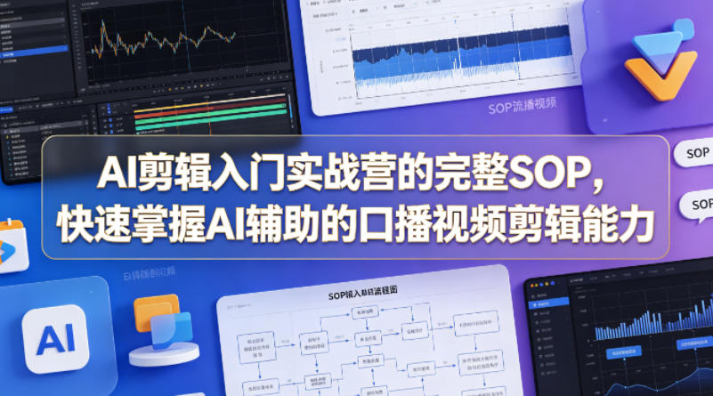AI剪辑入门实战营的完整SOP，快速掌握AI辅助的口播视频剪辑能力-孔明聊项目
