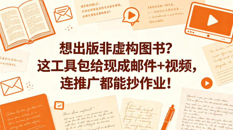 想出版非虚构图书？这工具包给现成邮件+视频，连推广都能抄作业！【原创双语字幕】-孔明聊项目