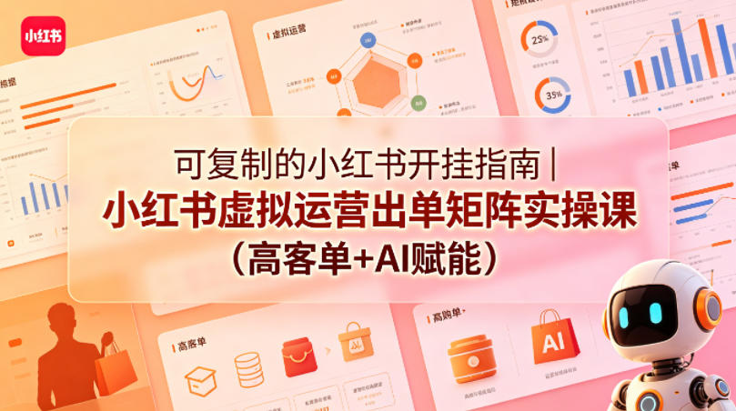 可复制的小红书开挂指南｜小红书虚拟运营出单矩阵实操课(高客单+AI赋能)-孔明聊项目