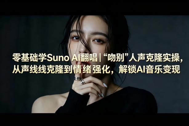 零基础学Suno AI翻唱｜《吻别》人声克隆实操，从声线克隆到情绪强化，解锁AI音乐变现-孔明聊项目