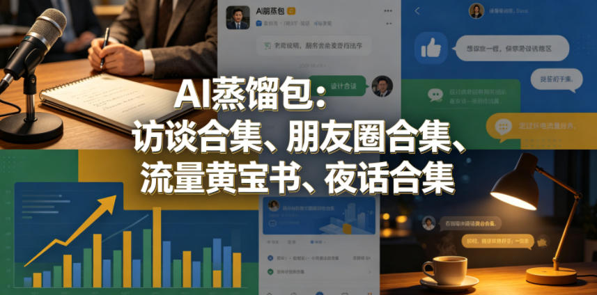 AI蒸馏包：访谈合集、朋友圈合集、流量黄宝书、夜话合集【文档】-孔明聊项目