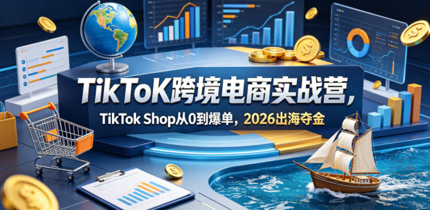 TikToK跨境电商实战营，TikTok Shop从0到爆单，2026出海夺金-孔明聊项目